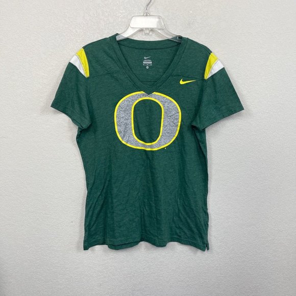 Nike Tops - Nike Oregon Ducks Green Vneck Short Sleeve Tee Tshirt Womens size XL